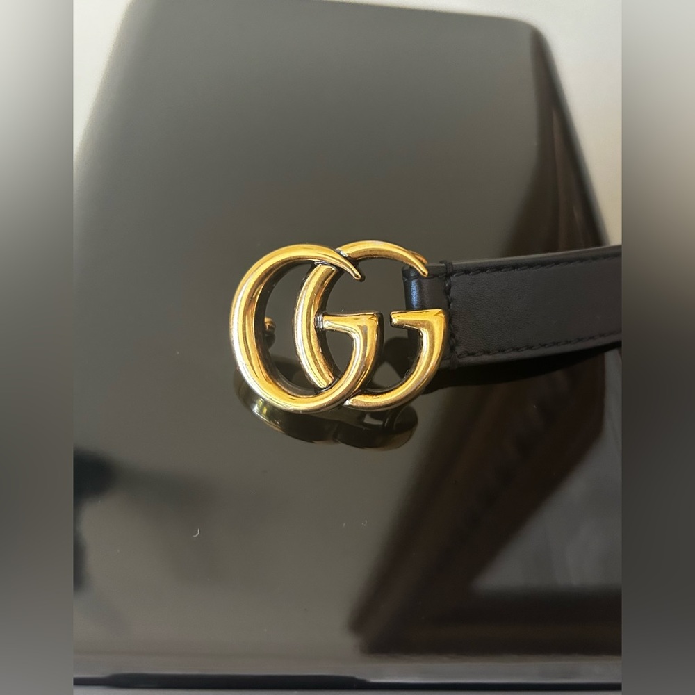 GUCCI Belt Gold/Black Small (70 cm)